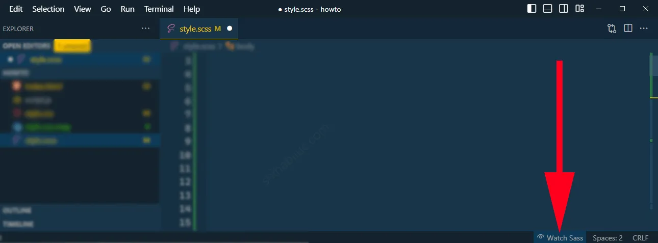 Watch SASS, activate live sass compiler in vs code
