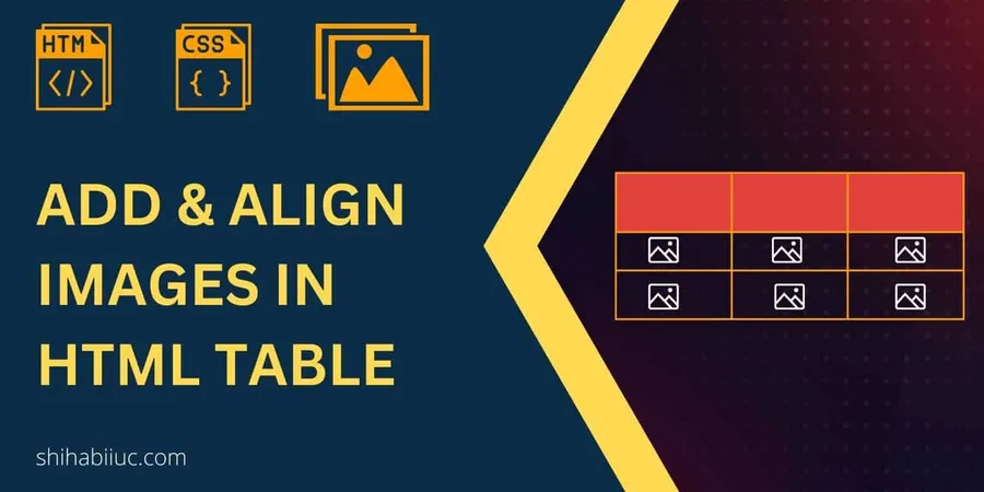 Add and align images inside an HTML table