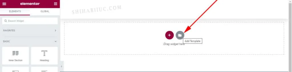Add template option to Elementor