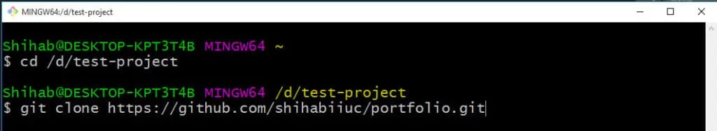 Git command to clone a remote repository from GitHub