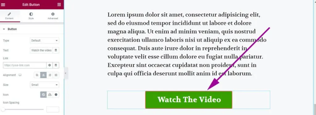Elementor button for adding dynamic tags