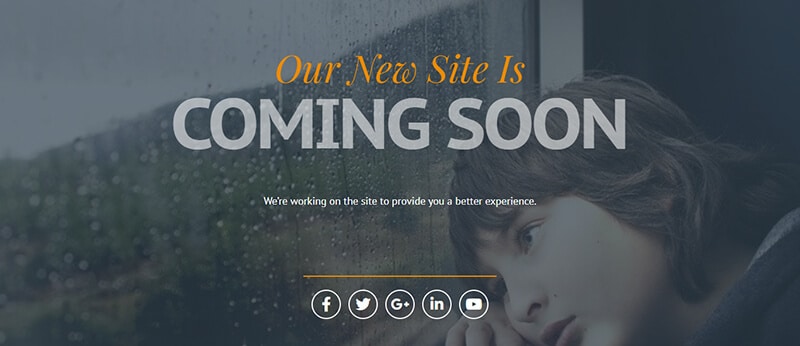 Elementor coming soon page template
