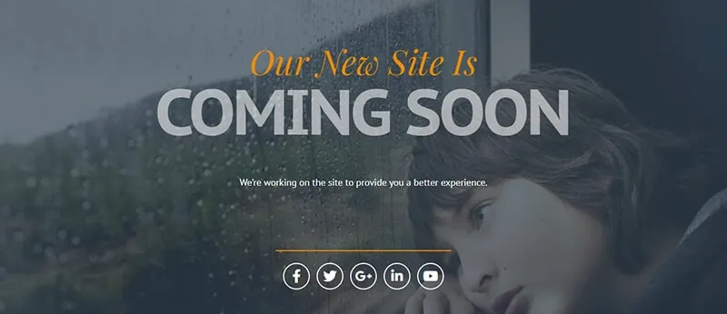 Elementor coming soon page sample