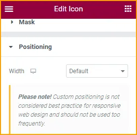 Elementor custom positioning option