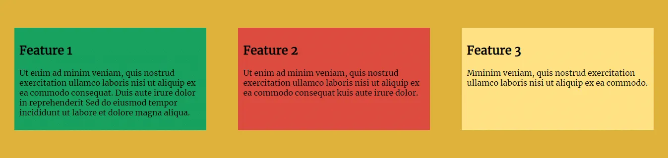 Equal height columns using flexbox css