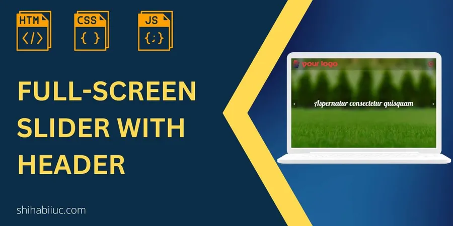 Full-screen slider with header