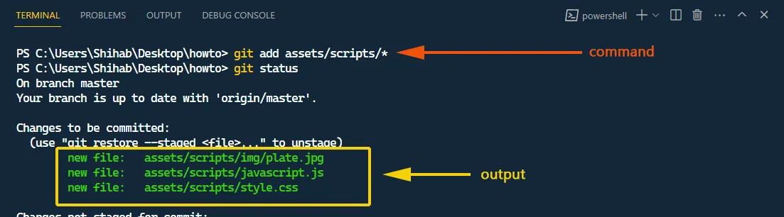 git add all files in a sub-folder