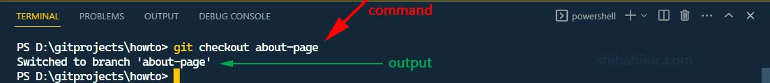 git checkout to another branch from master, git switch branch
