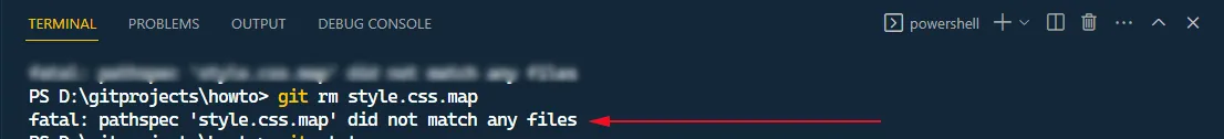 git rm fatal error because of trying to remove a file before staging