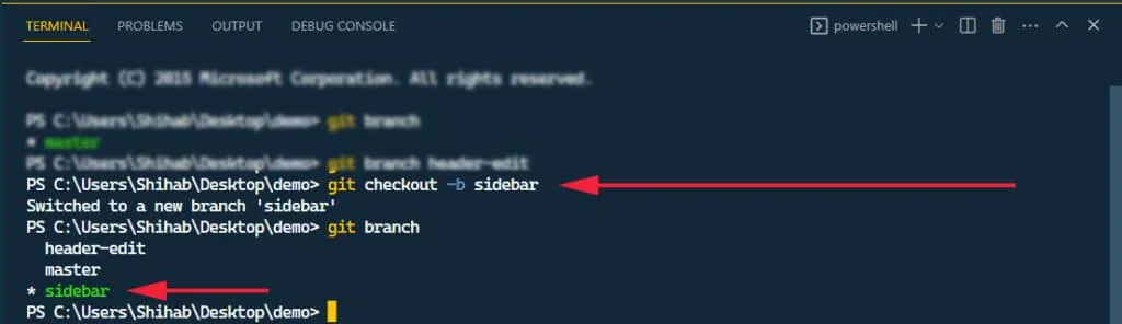 Single command for creating a new Git branch and point to it