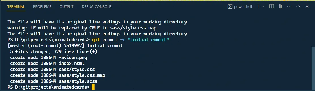 git commit -m, commit changes