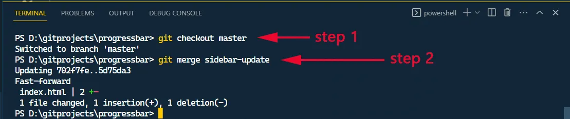 git merge command & process