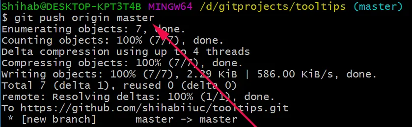 Push local project to GitHub repository using Git Bash