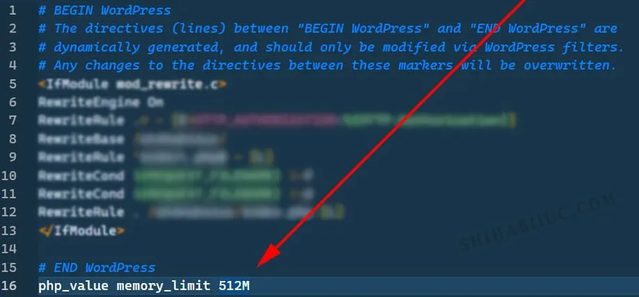 Increase PHP memory limit using HTACCESS file