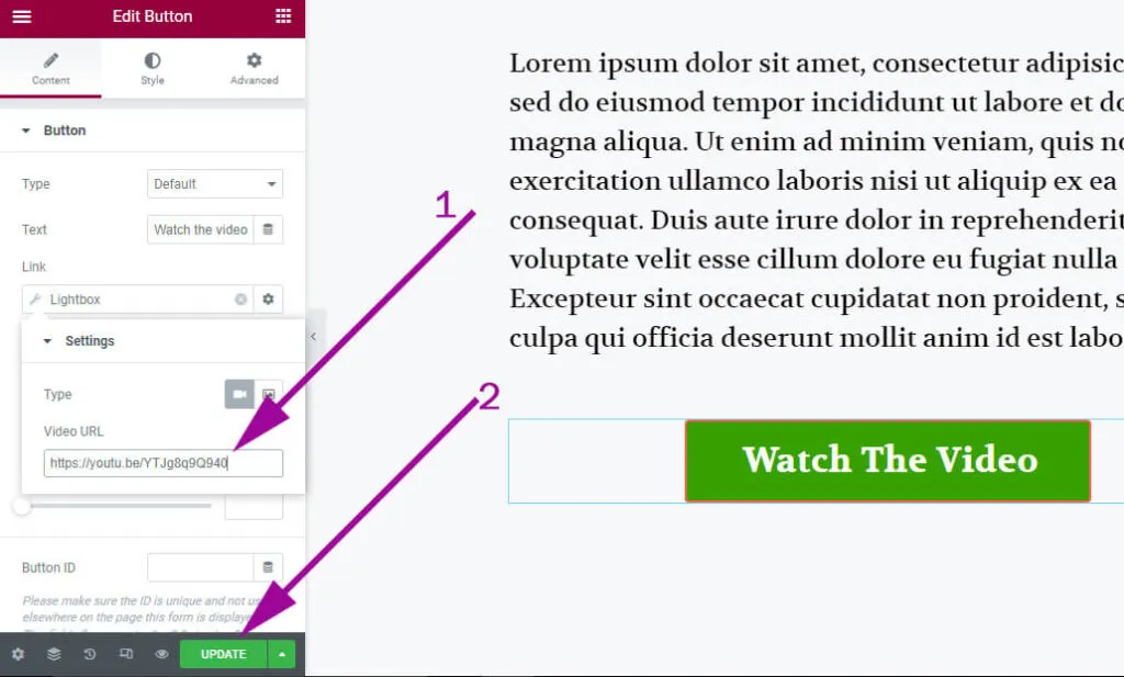 Insert video URL to dynamic lightbox