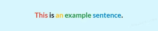 multiple color sentence