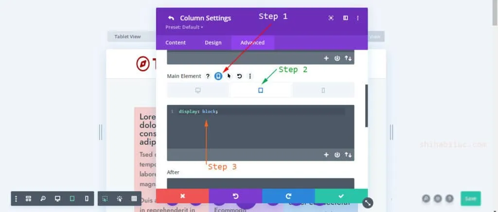 offset space between text and button in small screens for Divi theme