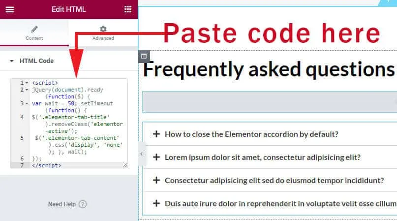Copy & paste the scripts into the HTML widget