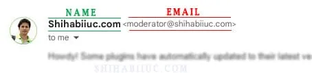 Email sender’s name & email changed from default to custom