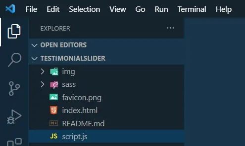 Testimonial slider file & folder structure