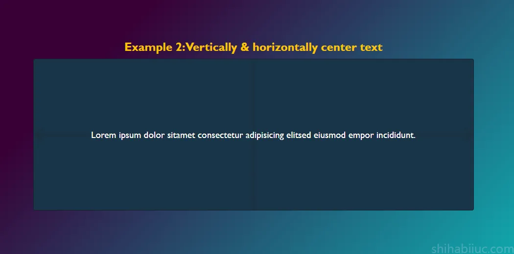 example of vertically center alignment, Vertically & horizontally center-align