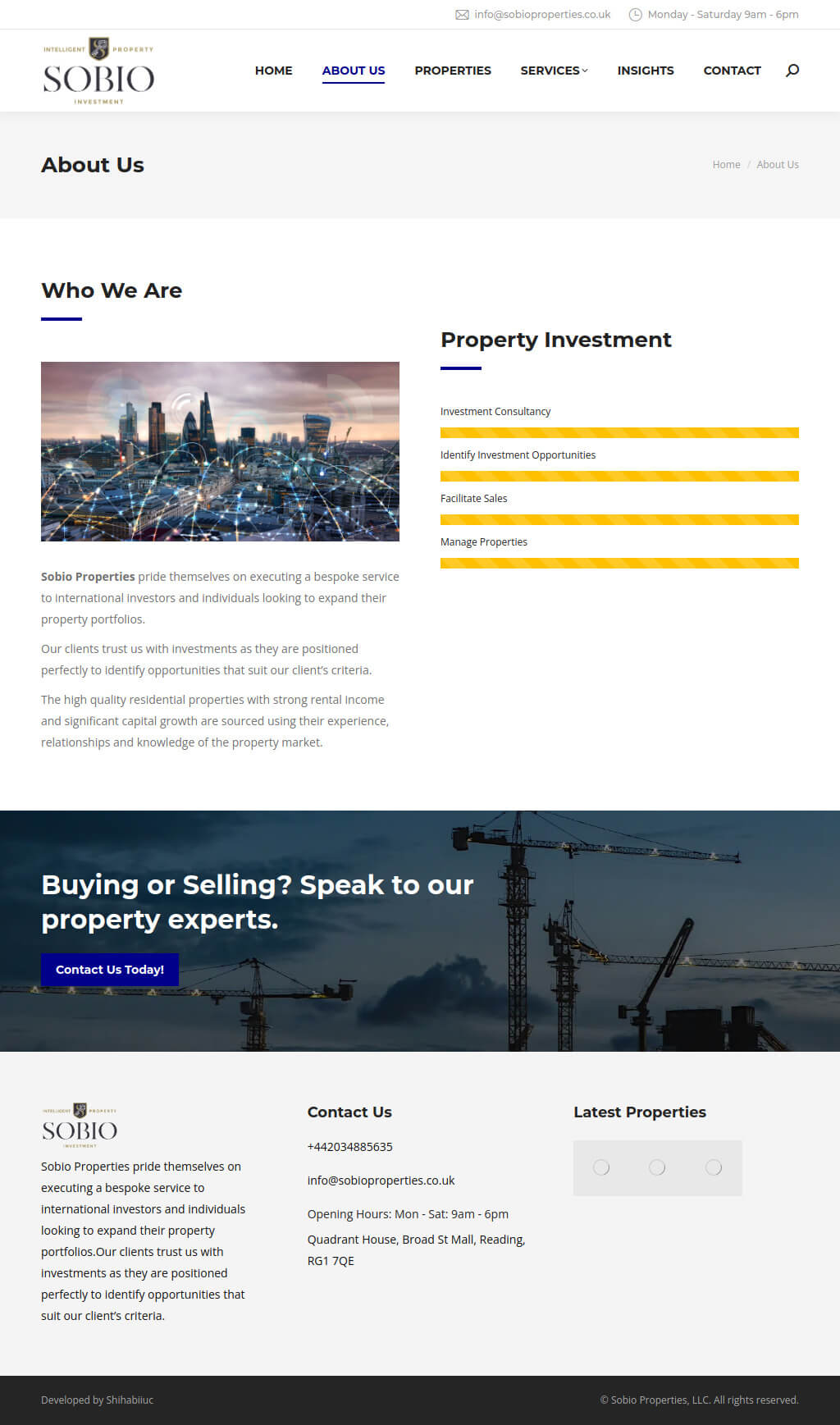 Sobio Properties — About Page